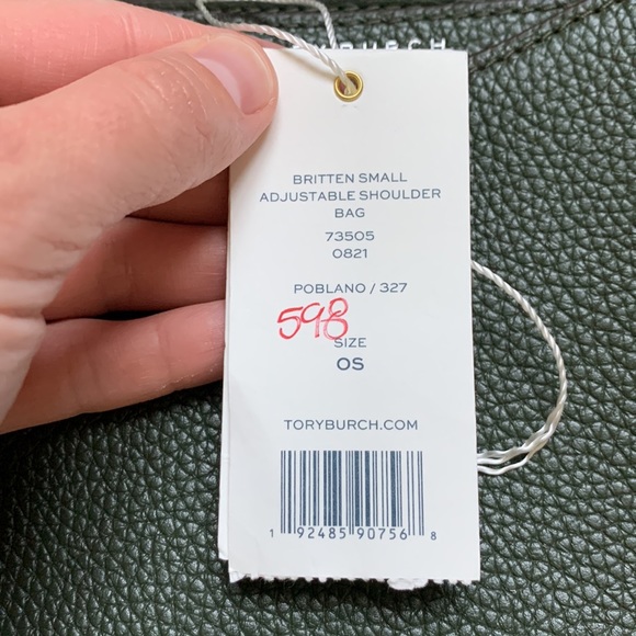 Tory Burch Britten Adjustable Shoulder Bag Chain strap forest green - Picture 7 of 7